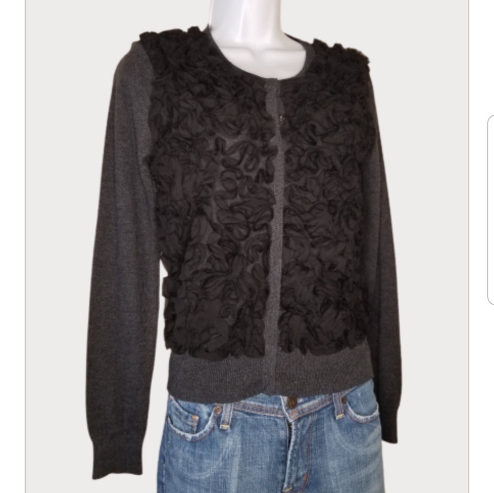 Loft Ruffled Cardigan, sz XS
